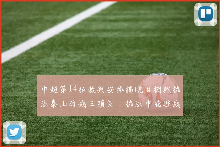 中超第14轮裁判安排揭晓甘树然执法泰山对战三镇艾堃执法申花迎战新鹏城